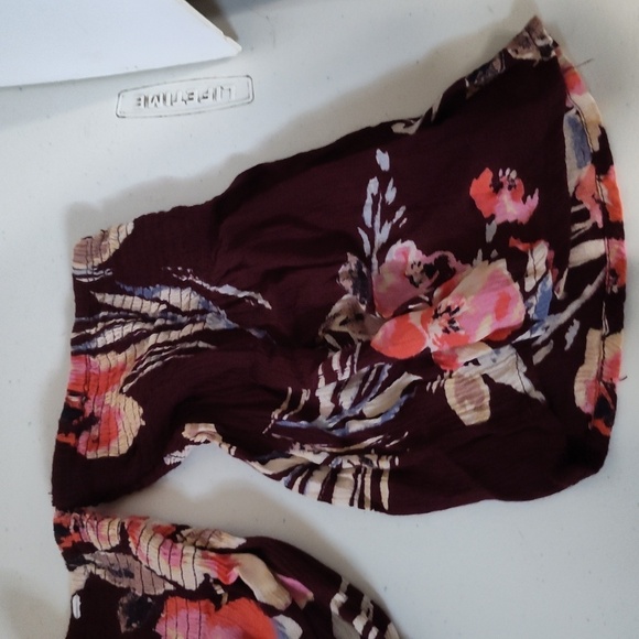 LADIES BILLABONG STRAPLESS FLORAL TOP off shoulders size medium - Picture 4 of 7